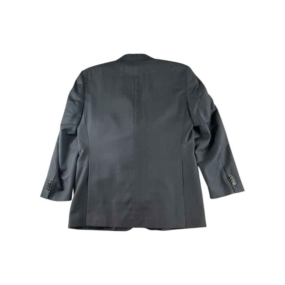 Tandor Mens Wear Wool Pinstripe Suit Jacket Blazer Black‎ Size 50 EU 40 US